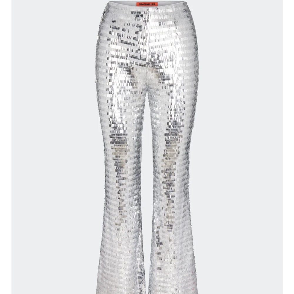 Simon Miller Metallic Silver Flare Pants